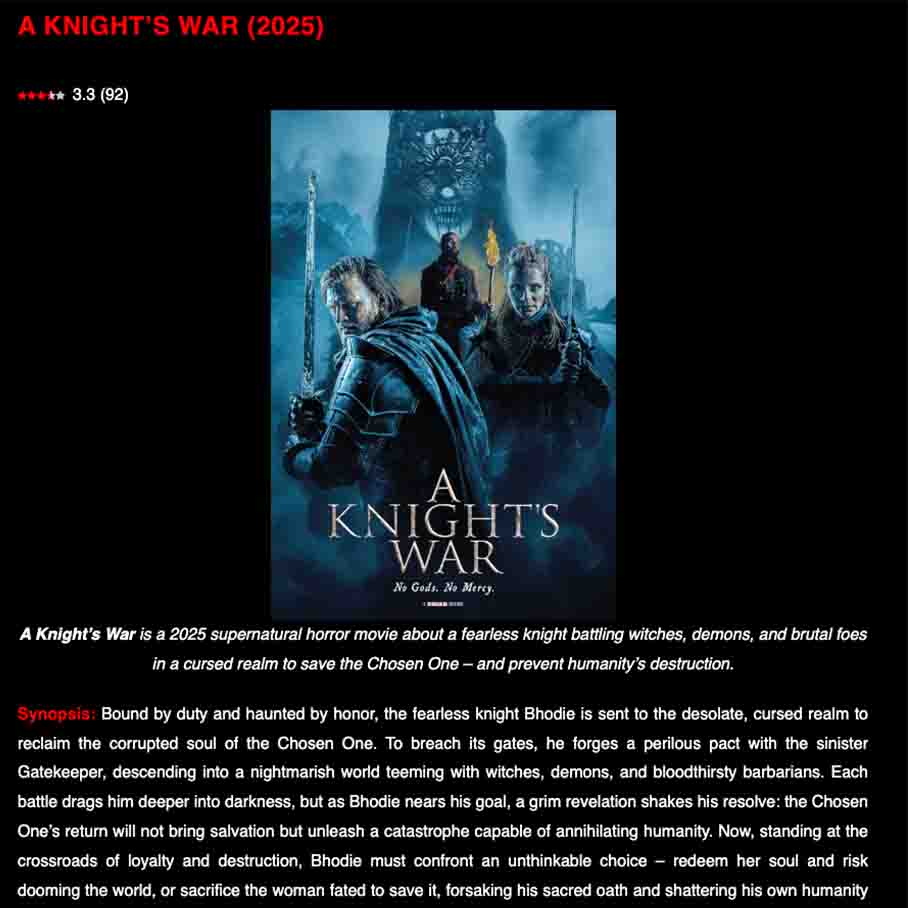 A Knights War (2025)