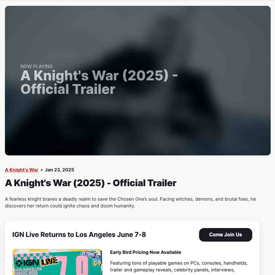 A Knight's War (2025) - Official Trailer