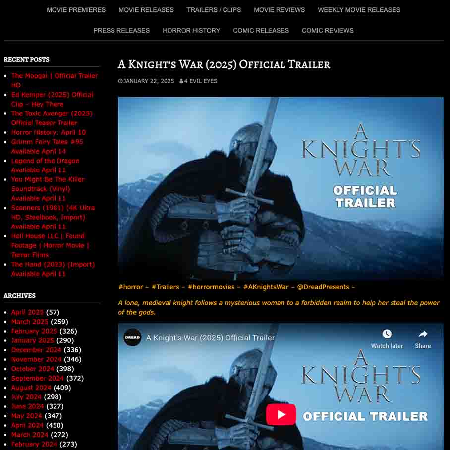 A Knight’s War (2025) Official Trailer