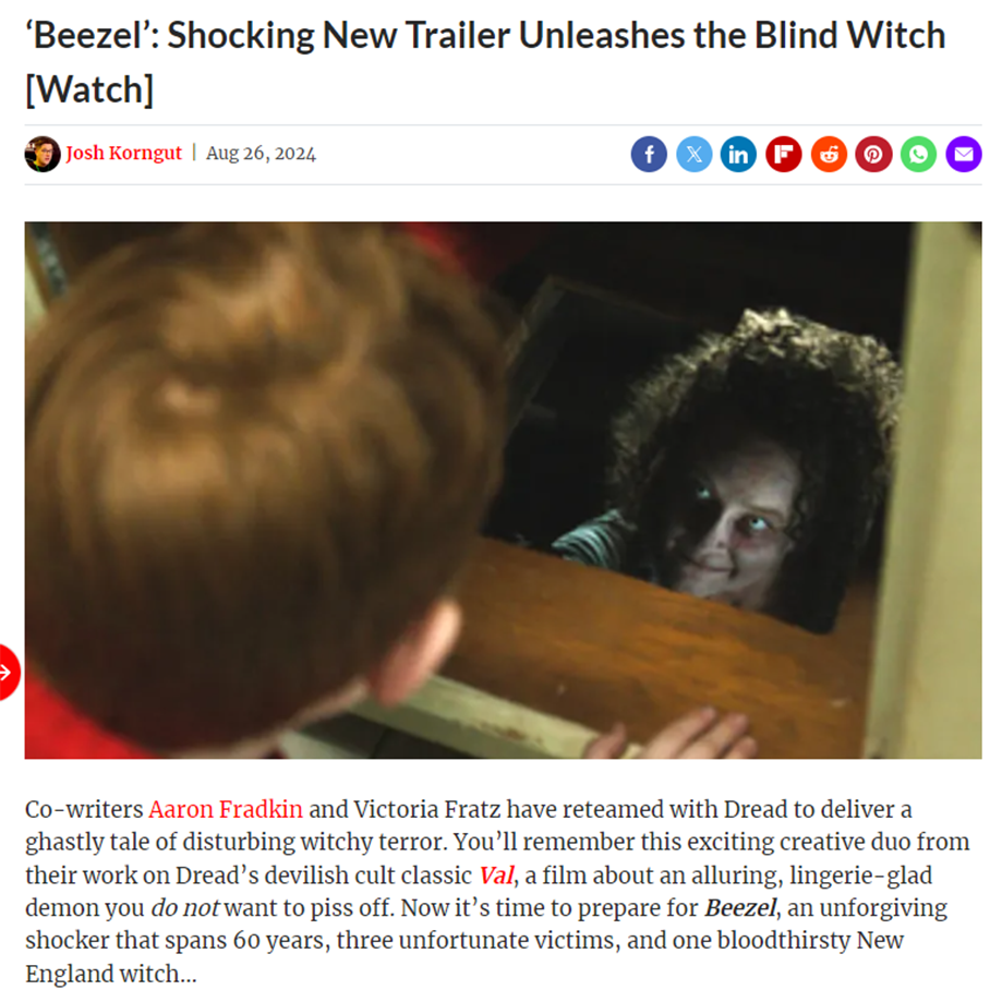 ‘Beezel’: Shocking New Trailer Unleashes the Blind Witch [Watch]