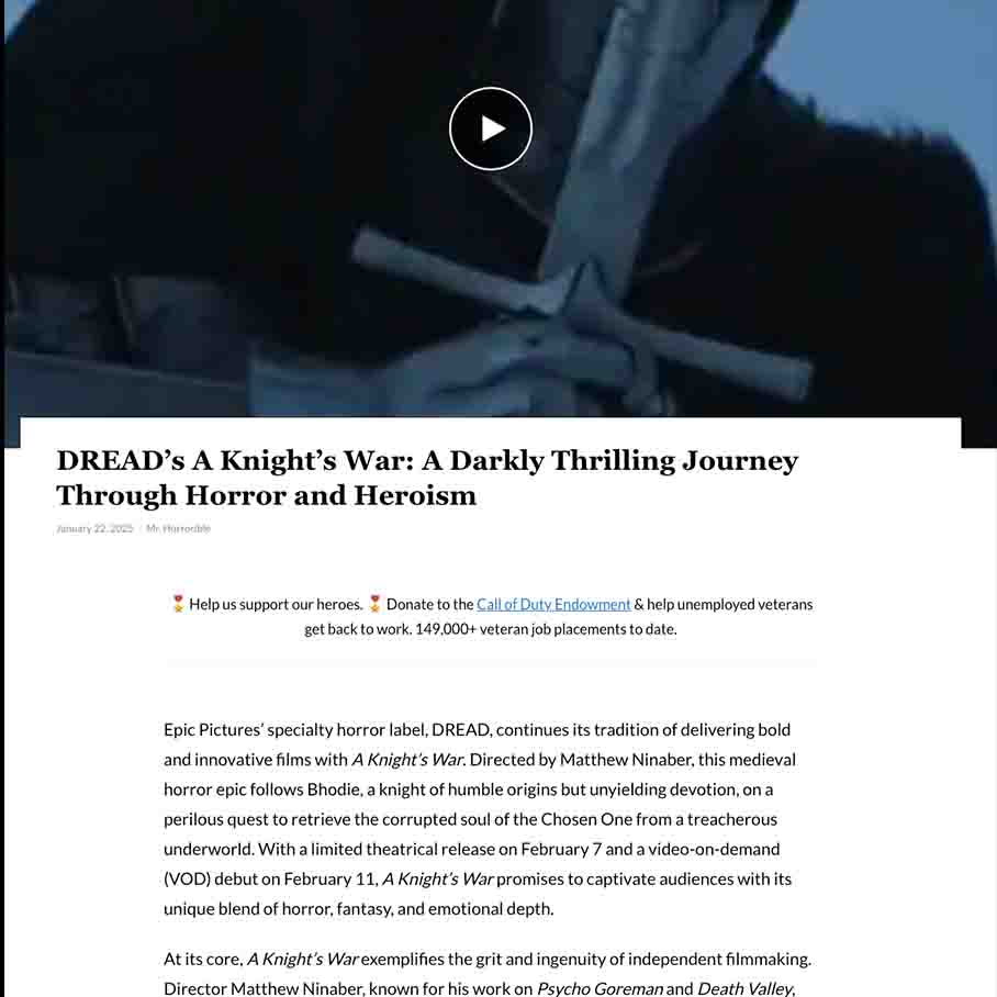DREAD’s A Knight’s War: A Darkly Thrilling Journey Through Horror and Heroism
