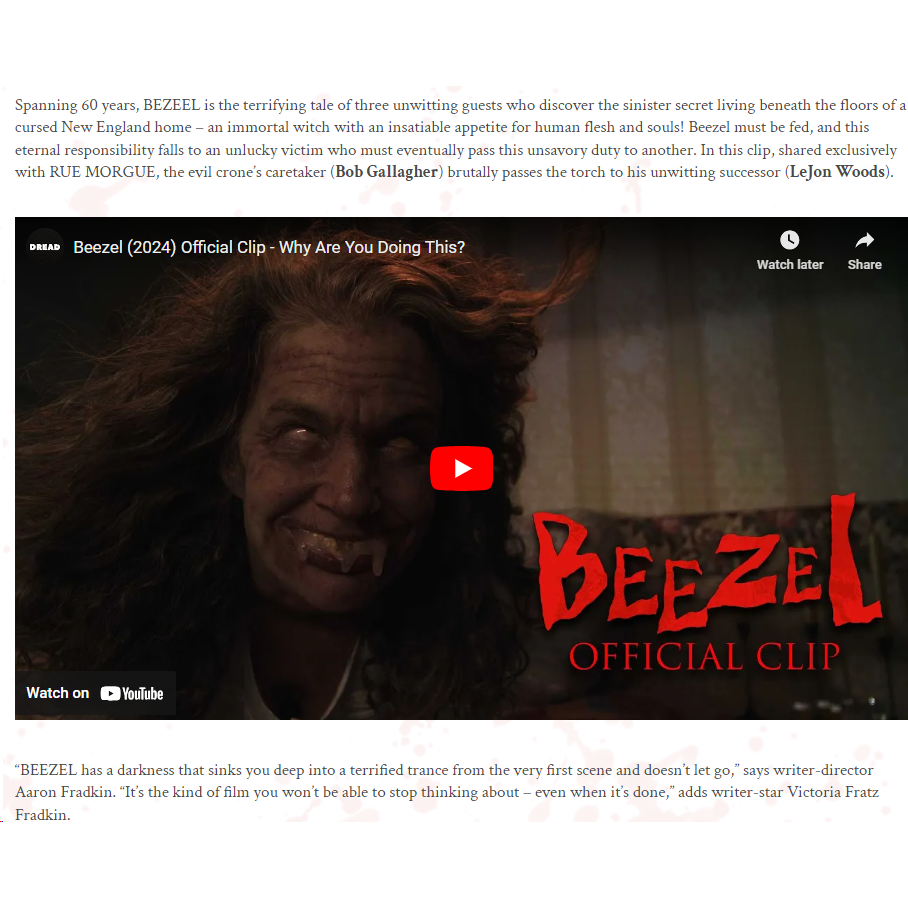 EXCLUSIVE CLIP: “BEEZEL” Is Hungry For Flesh And Souls!