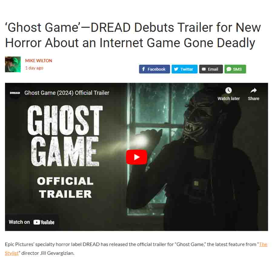 ‘Ghost Game’—DREAD Debuts Trailer for New Horror About an Internet Game Gone Deadly