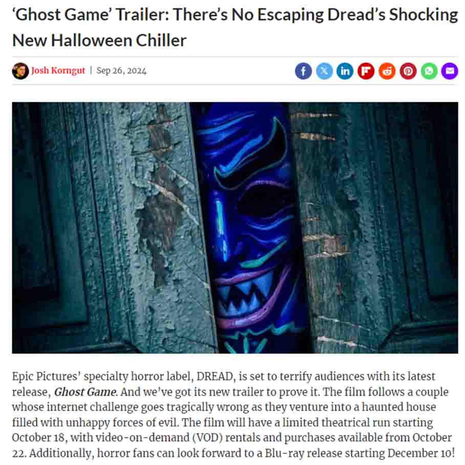 ‘Ghost Game’ Trailer: There’s No Escaping Dread’s Shocking New Halloween Chiller