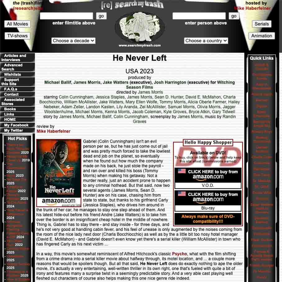 HE NEVER LEFT | Search My Trash