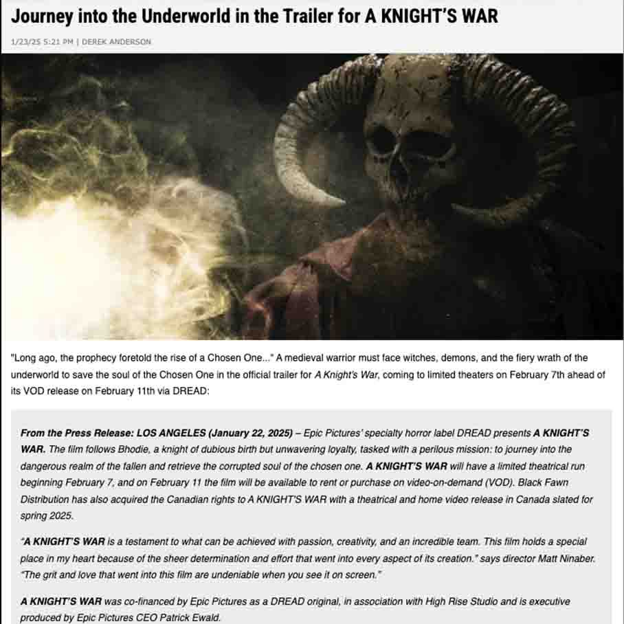 Journey into the Underworld in the Trailer for A KNIGHT’S WAR